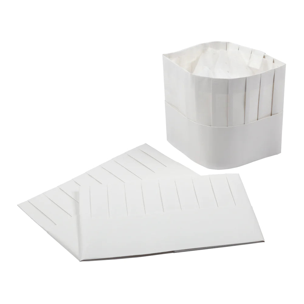 Hy Five 7" Chef Hat Paper Flat Pack CHP-FP7