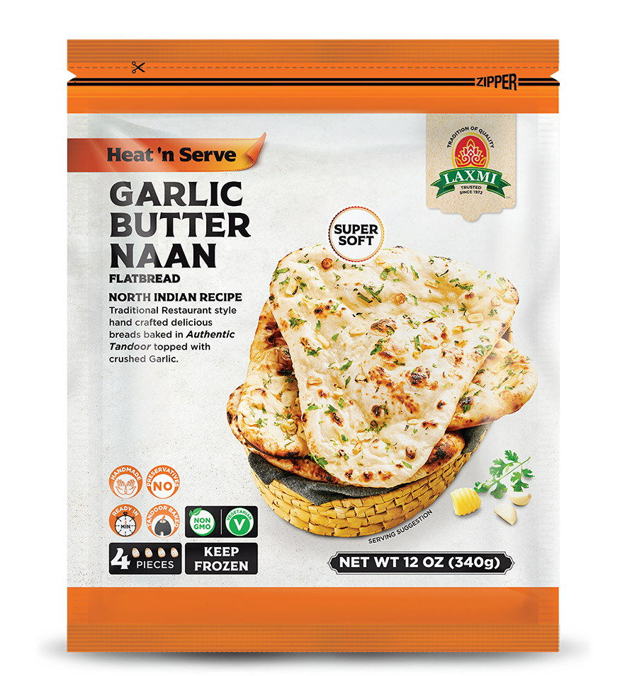 Laxmi - Garlic Butter Naan - 4Pcs