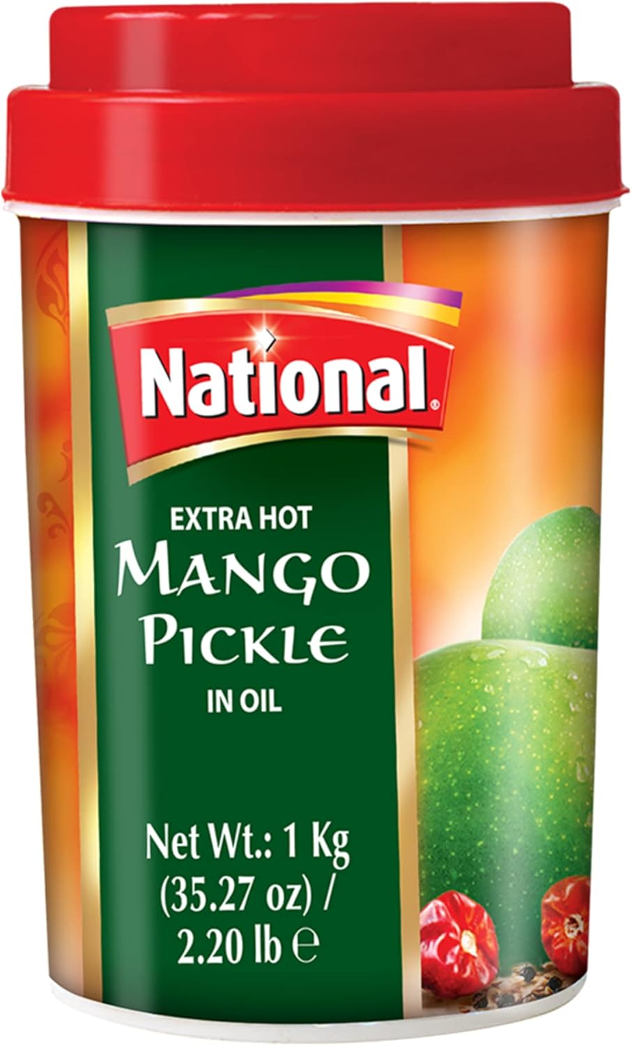 National - Extra Hot Mango Pickle - 1Kg