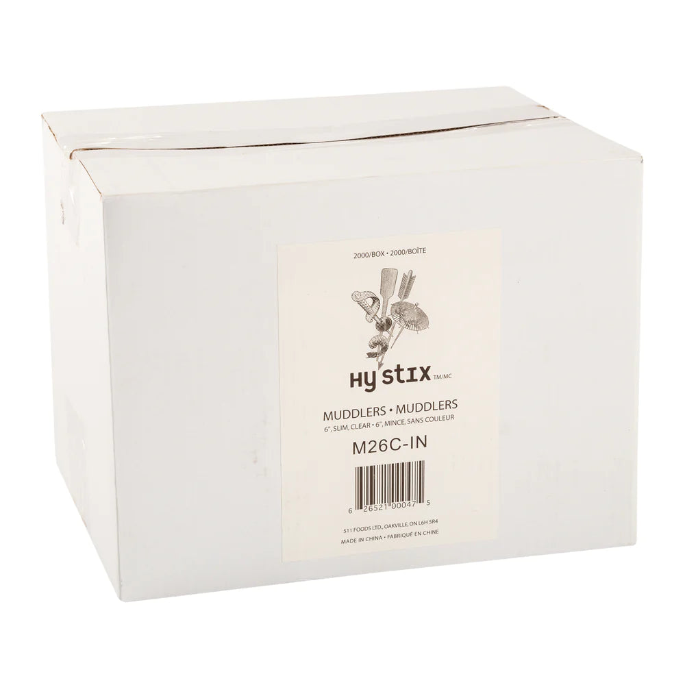 Hy Stix Muddler Oval Ball Top 6" Clear M26C-IN