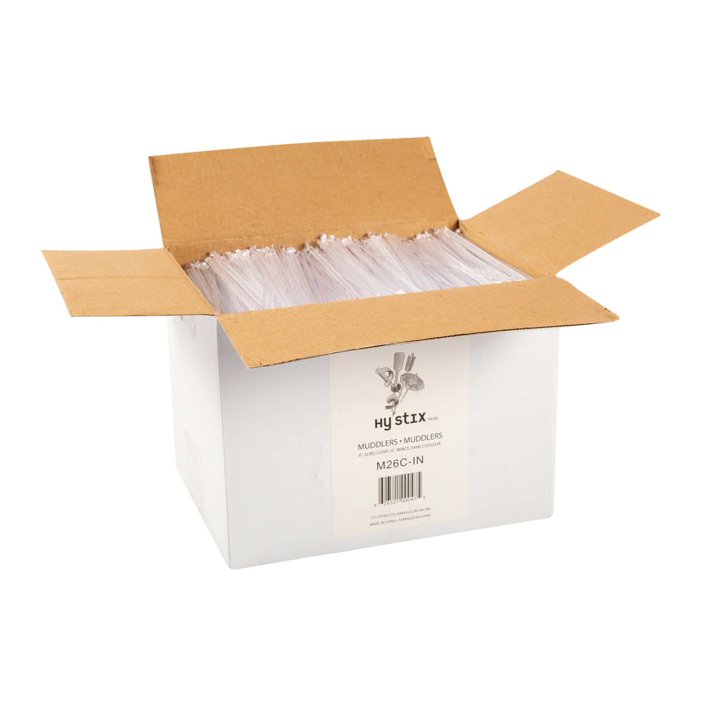 Hy Stix Muddler Oval Ball Top 6" Clear M26C-IN