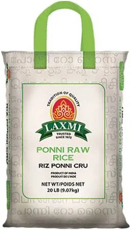 Laxmi - Ponni Raw Rice - 20Lb