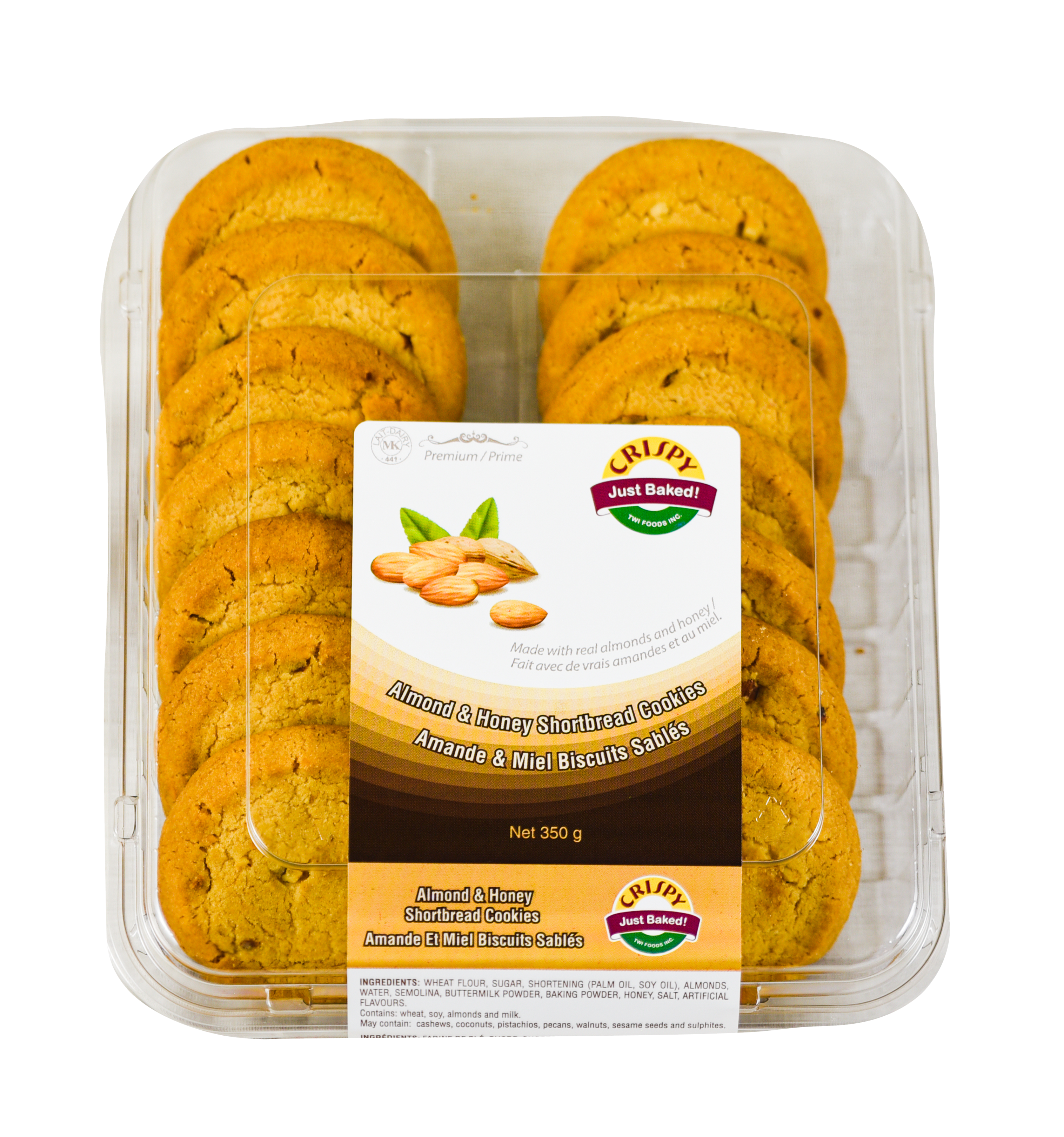 Crispy - Almond & Honey Shortbread Cookies - 350g