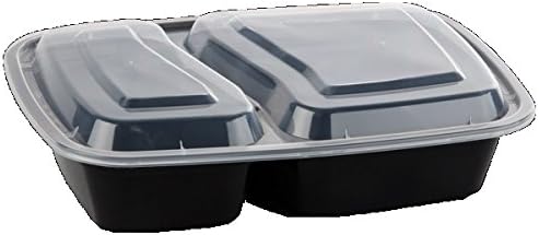 Dynasco - 9" Rectangular White - 2 Compartment Plastic Container - DT32- Combo