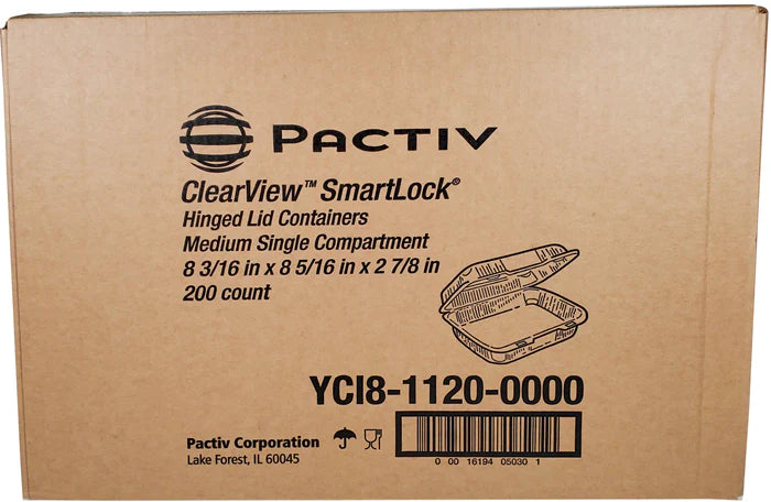 Pactiv - 8" Hinged Lid Containers - 1120