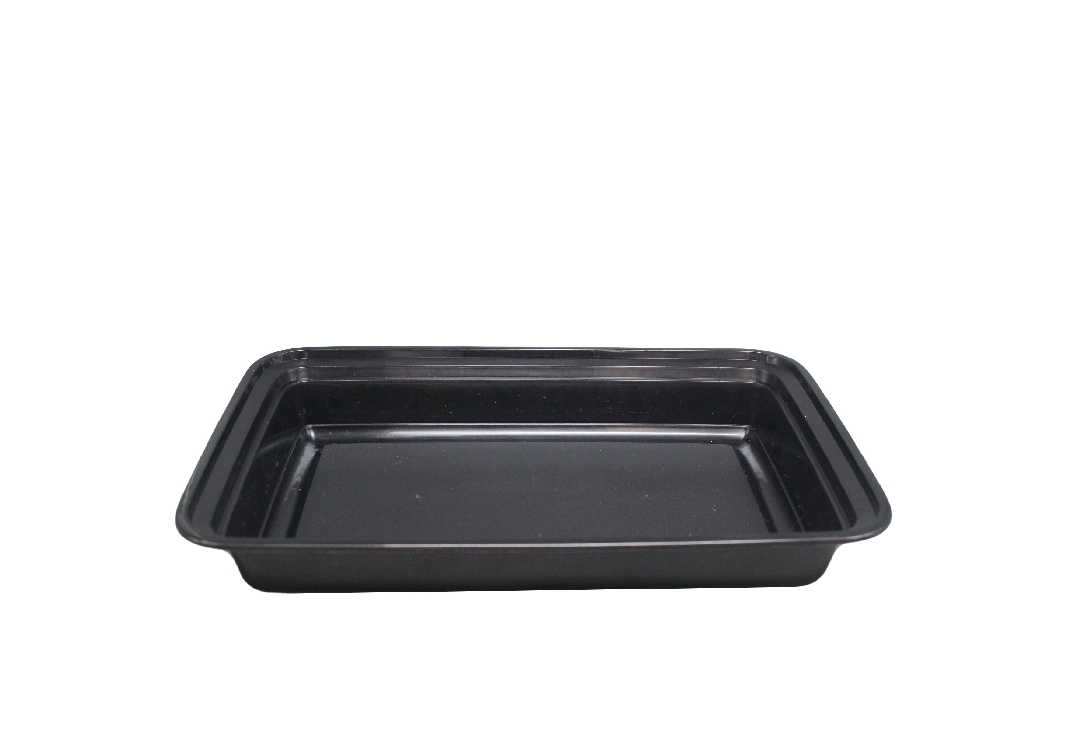PCM - 58oz Black Plastic Rectangular Container Combo