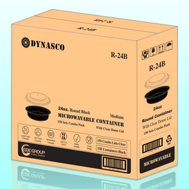 Dynasco - T48oz Black Plastic Container Combo