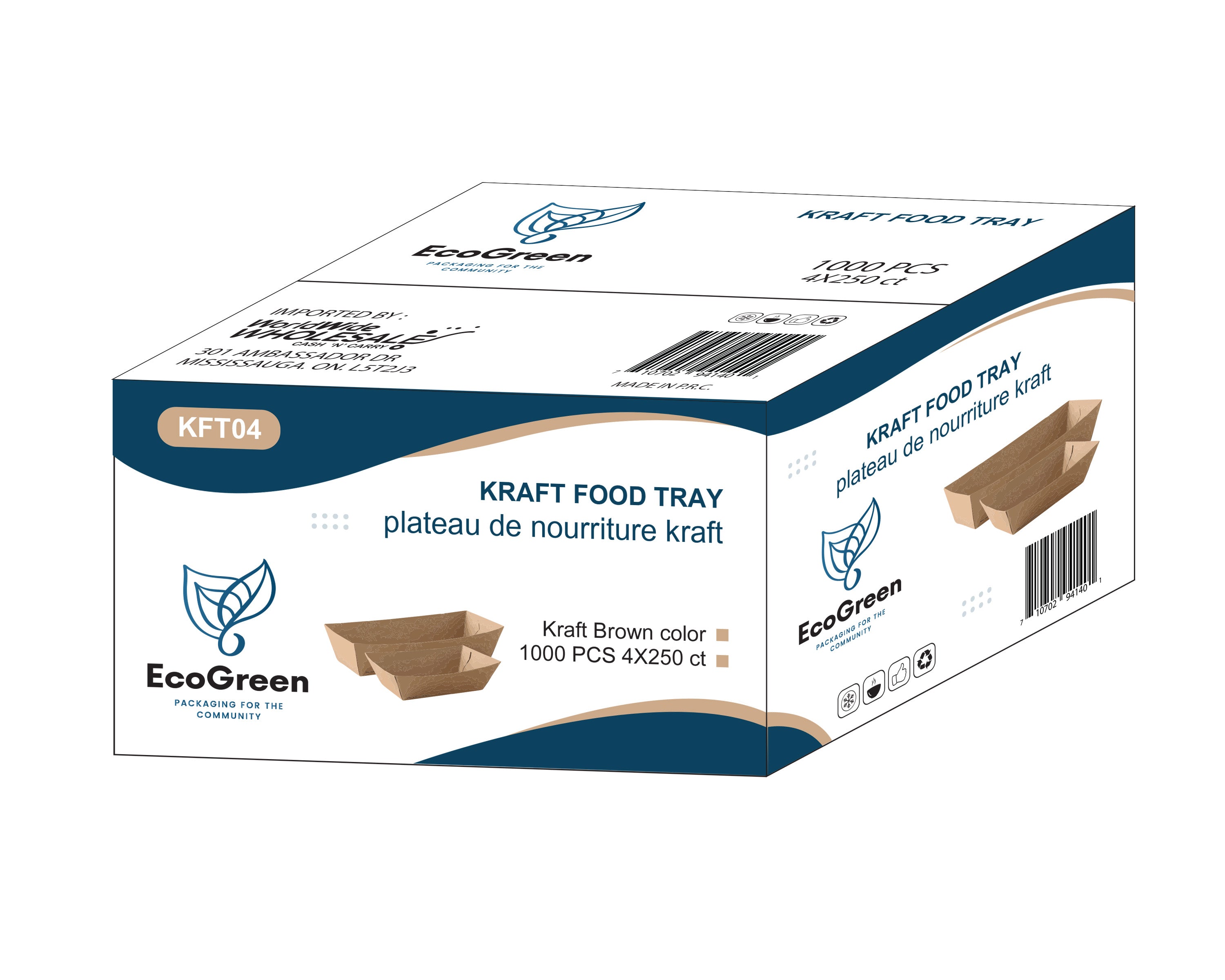 EcoGreen - Food Trays - Kraft - #4