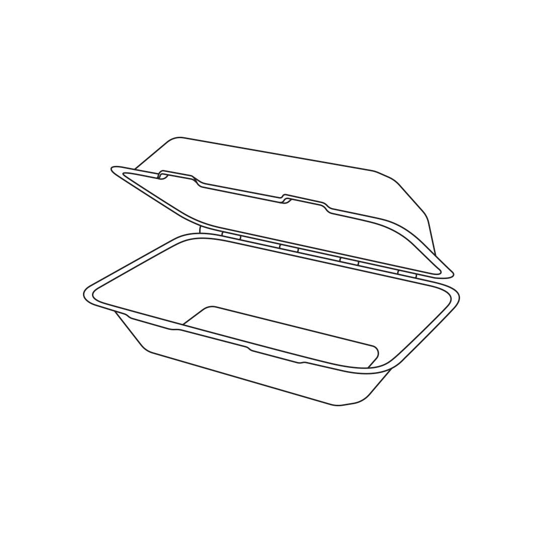 EcoGreen - 9X6X3 Bagasse Hinged Lid Container