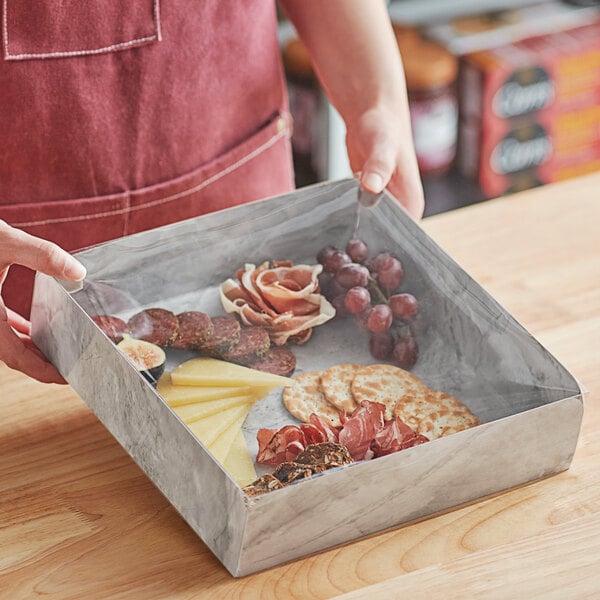 Enjay 10x10 Marble Meats and Treats Box with Lid 75 Ct - A2Z Cash N Carry