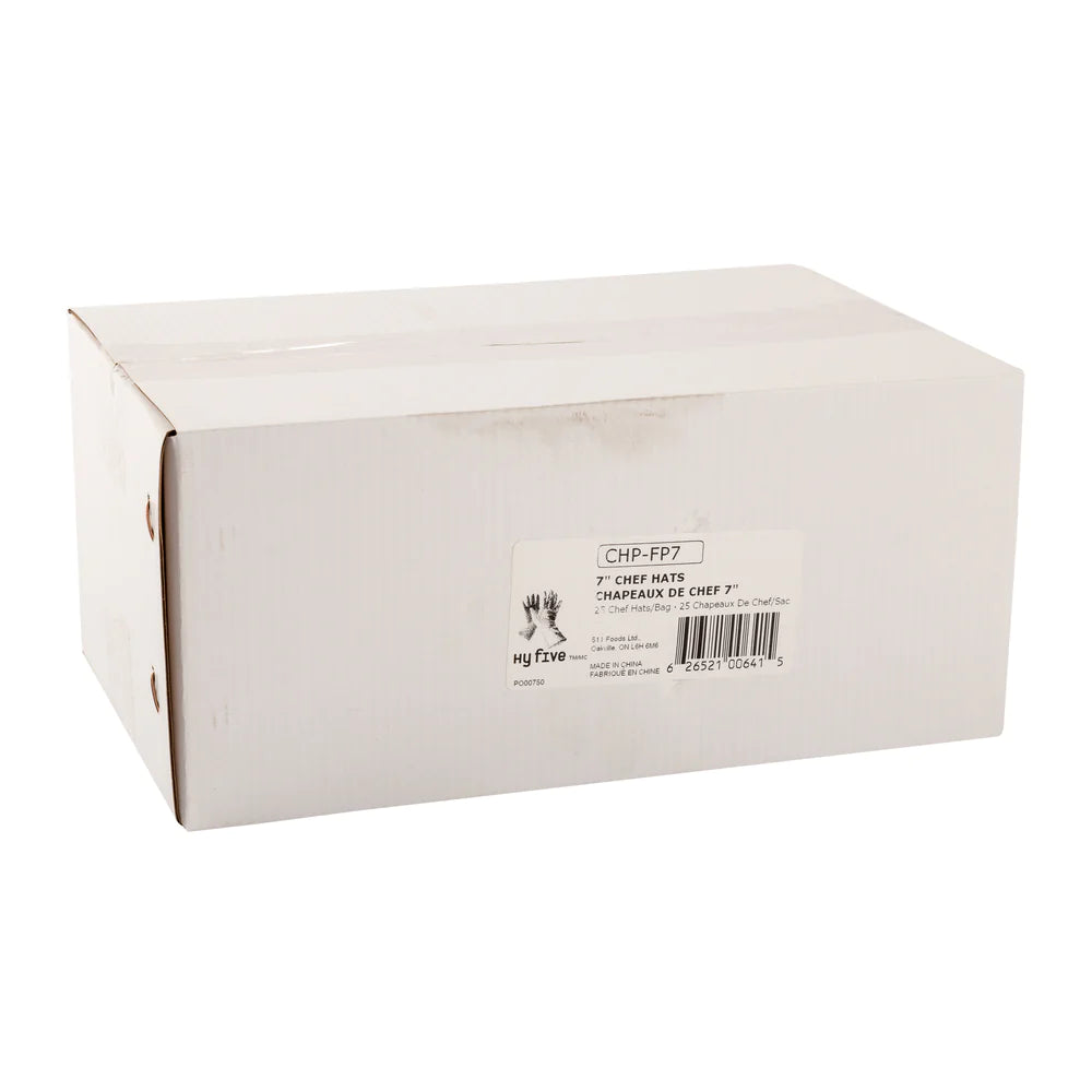 Hy Five 7" Chef Hat Paper Flat Pack CHP-FP7