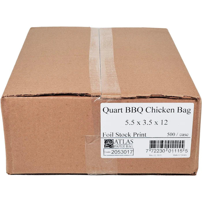 Atlas - Foil BBQ Chicken Bags - Printed - 5.5x3.5x12 - 1000Ct
