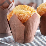 Enjay Muffin Cups Tulip Brown 100 Ct - A2Z Cash N Carry