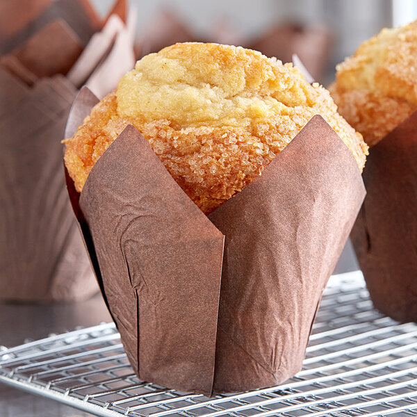 Enjay Muffin Cups Tulip Brown 100 Ct - A2Z Cash N Carry