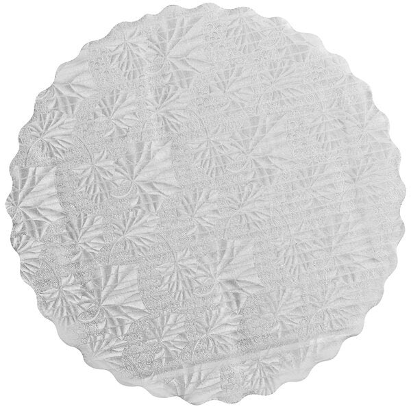 Enjay - Silver Round  Scalloped Edges Cake Pad - 12"