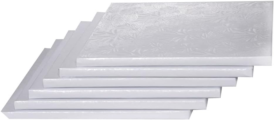 Enjay - Cake Board - Square - Silver - 8X1/2