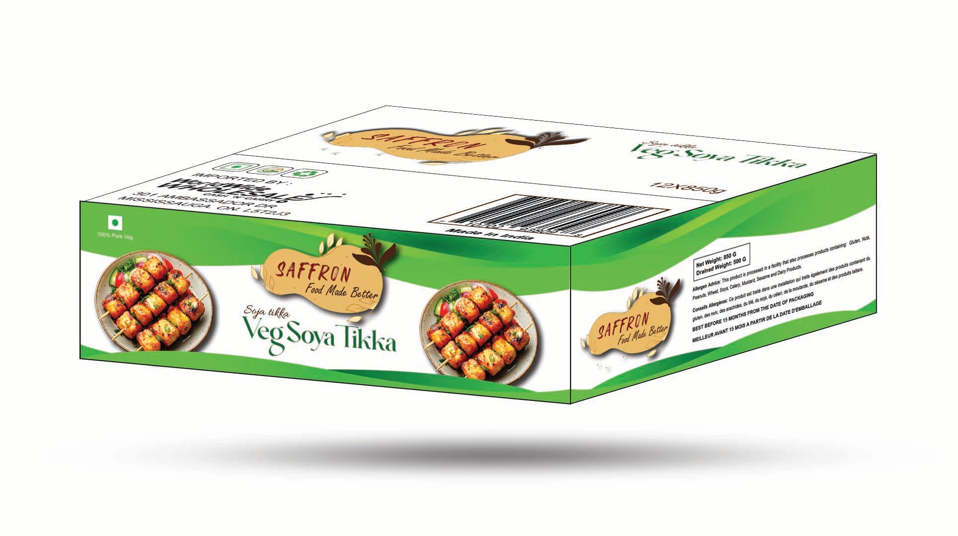 Saffron Soya Tikka 850g - A2Z Cash N Carry
