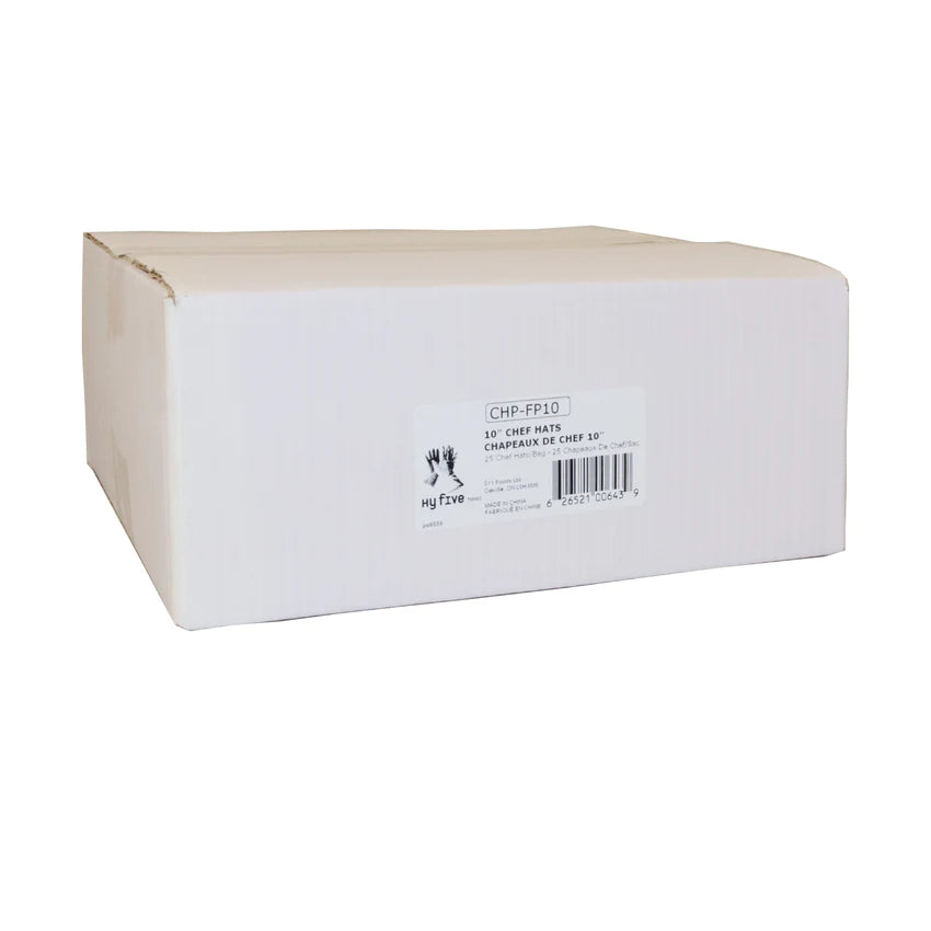 Hy Five 10" Chef Hat Paper Flat Pack CHP-FP10