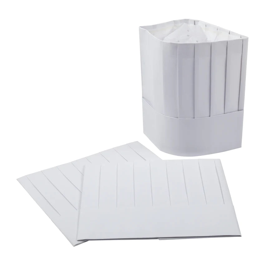 Hy Five 10" Chef Hat Paper Flat Pack CHP-FP10