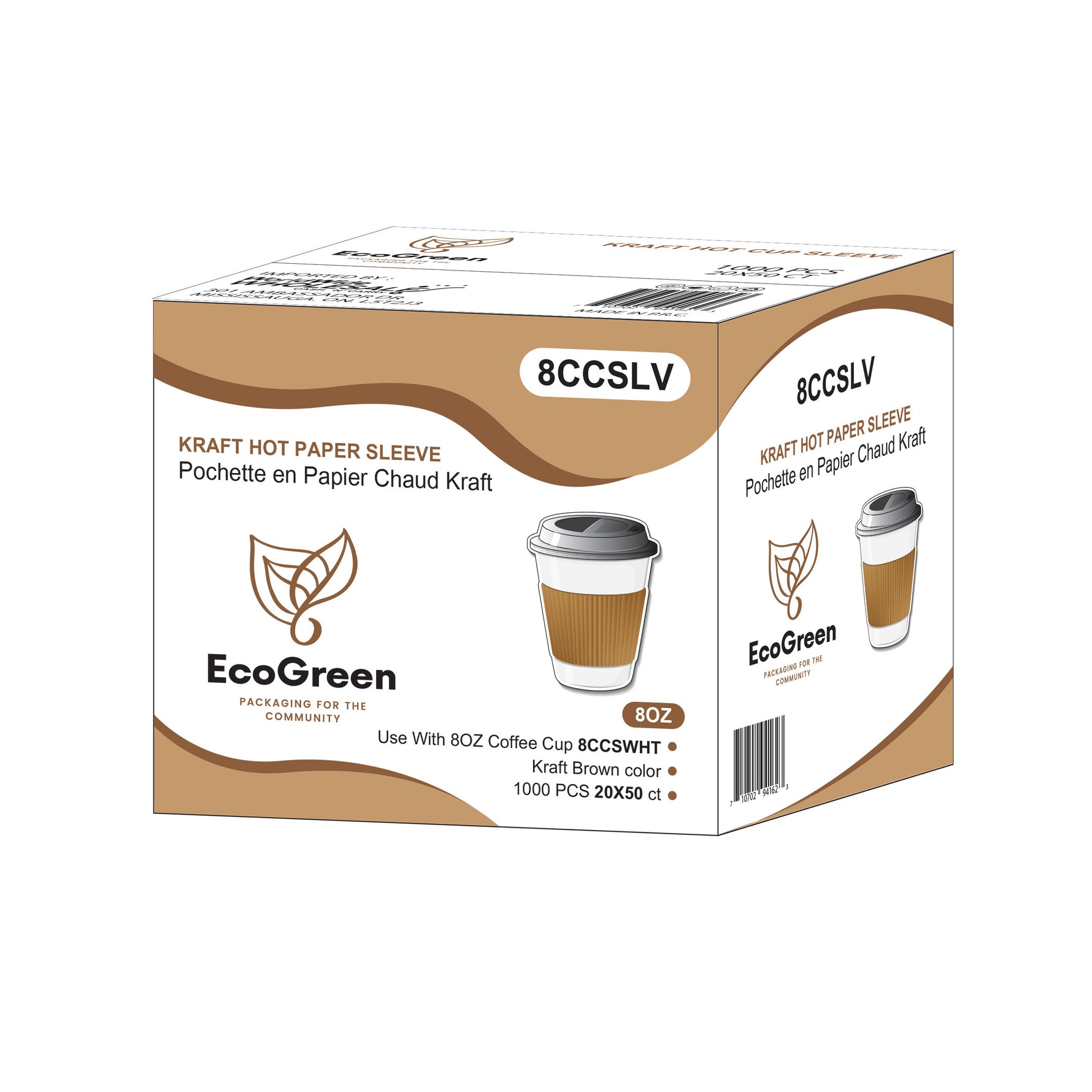 EcoGreen - Hot Cup Sleeve for 8oz Coffee Cups