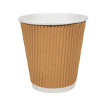 Morning Dew - 12oz Ripple Wall Paper Cup - Kraft
