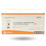 Wrapped 6pc Cutlery Kit (Fork/Knife/Spoon/Napkin/Salt/Pepper) - Wooden - A2Z Cash N Carry (case packaging)