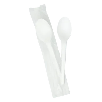 Tenclouds Bagasse Spoon Wrapped 750 Ct - A2Z Cash N Carry
