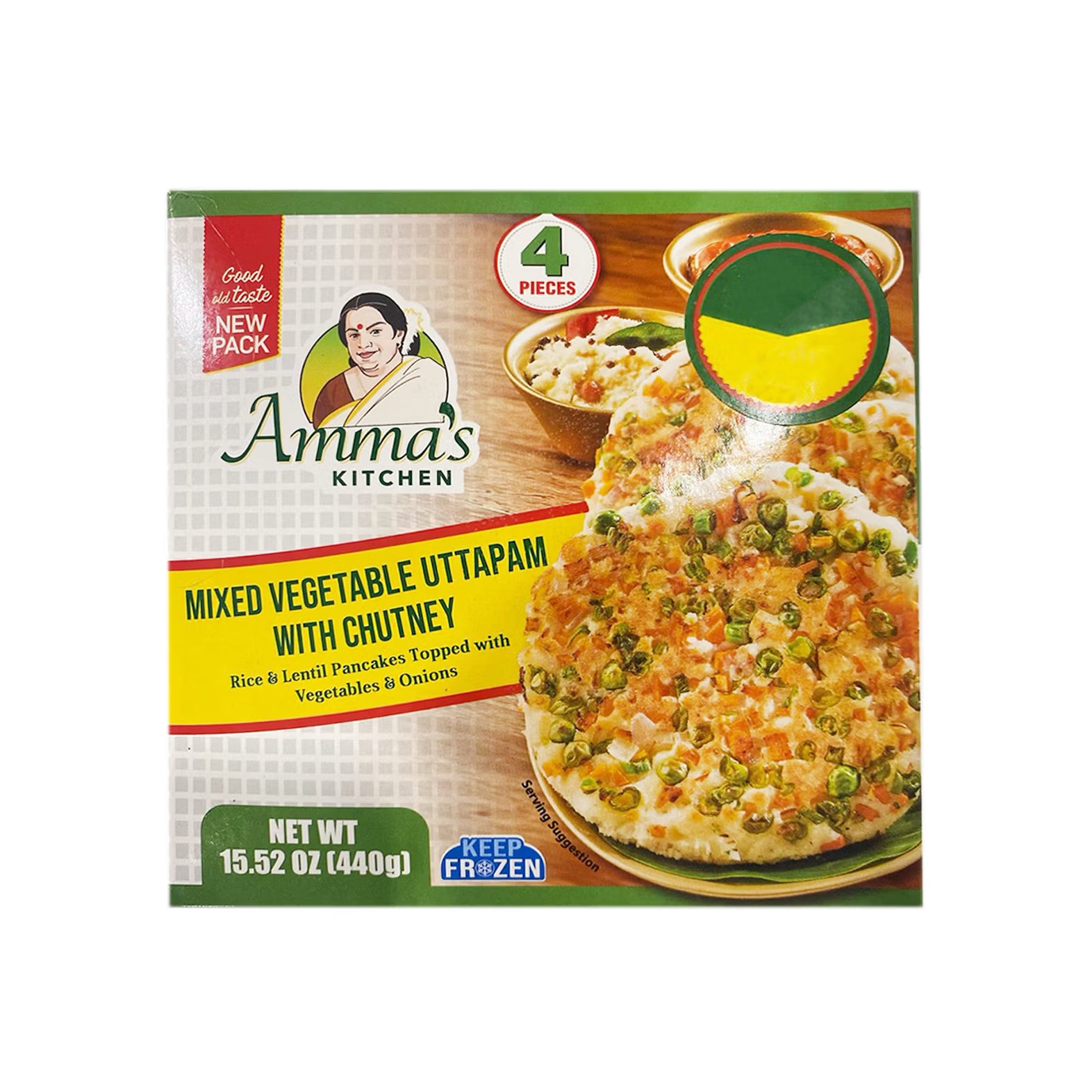 Amma's Kitchen - Mix Veg Uttapam w/ Chutney - 440g