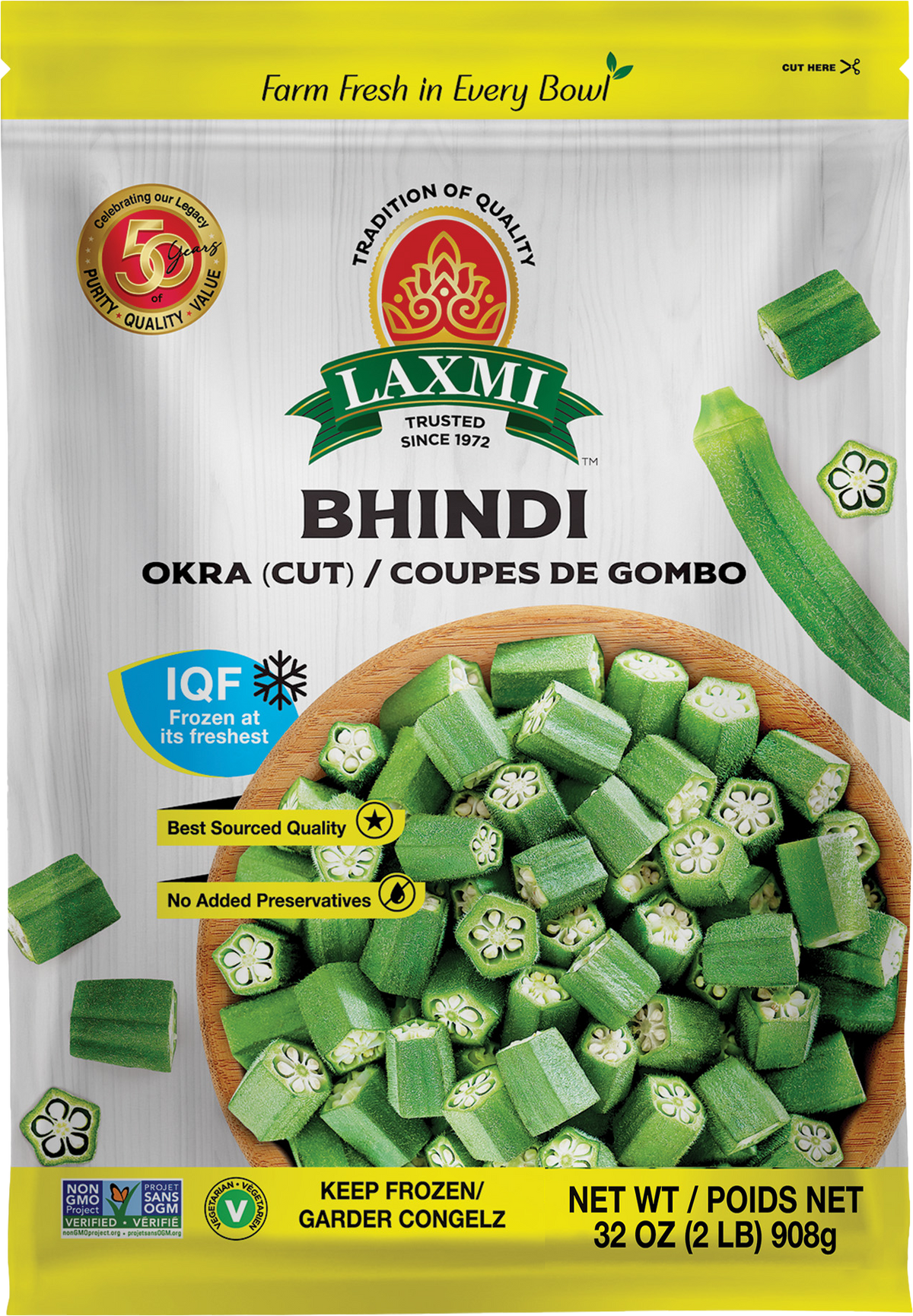 Laxmi Okra Cut - Bulk - 908g - A2Z Cash N Carry