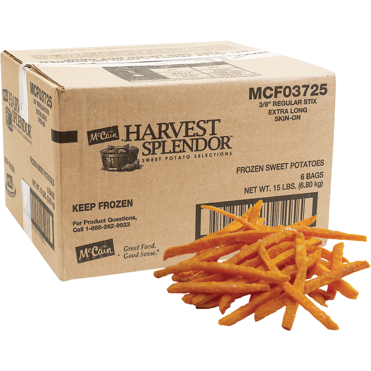 Mccain Harvest Splendor Sweet Potato 3/8" Fries XL - A2Z Cash N Carry
