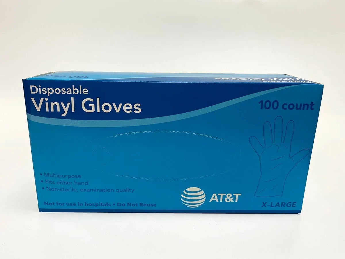 AT&T - Gloves - Vinyl - Large