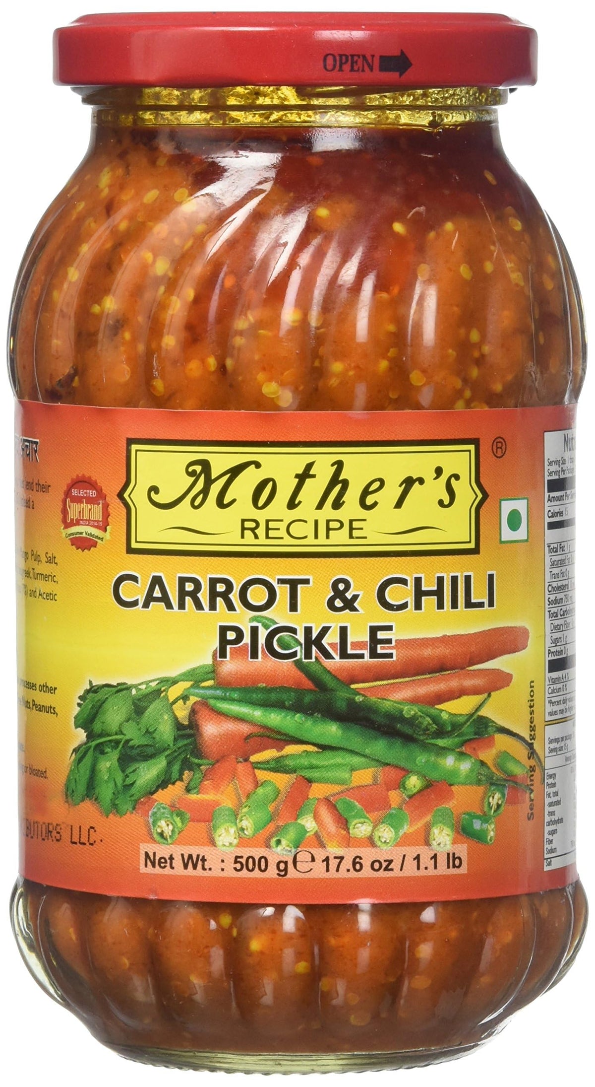 Mothers Carrot Chilli Pickle 500g - A2Z Cash N Carry