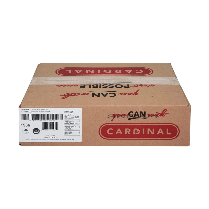Cardinal 4 oz Halal Beef Burgers 1536