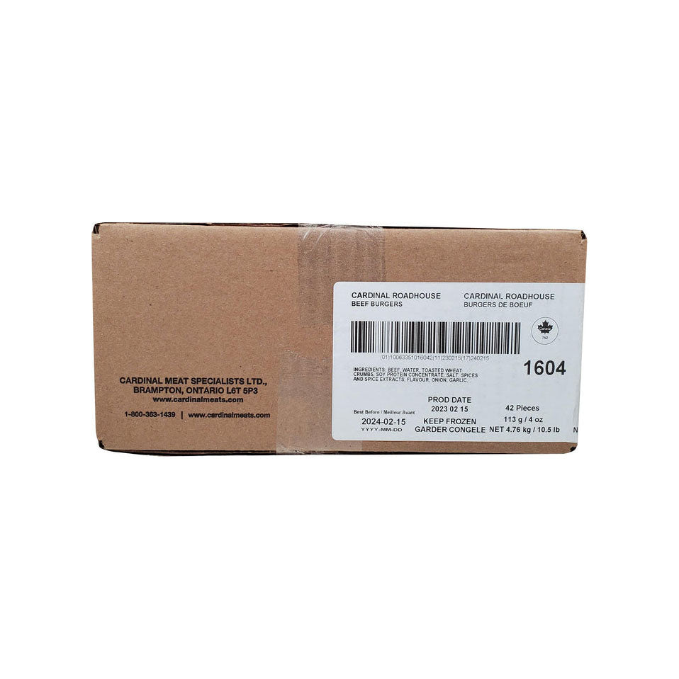 Cardinal 4 oz Roadhouse Beef Burgers 1604