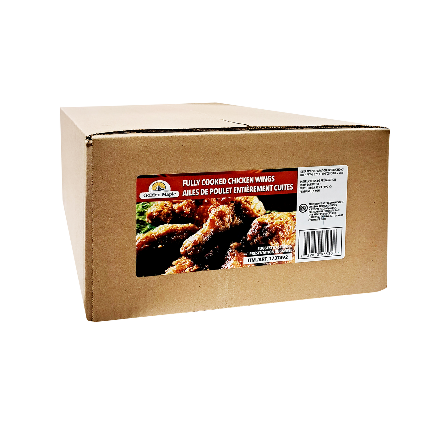 Golden Maple - Chicken Wings - Uncooked - 10 Kg