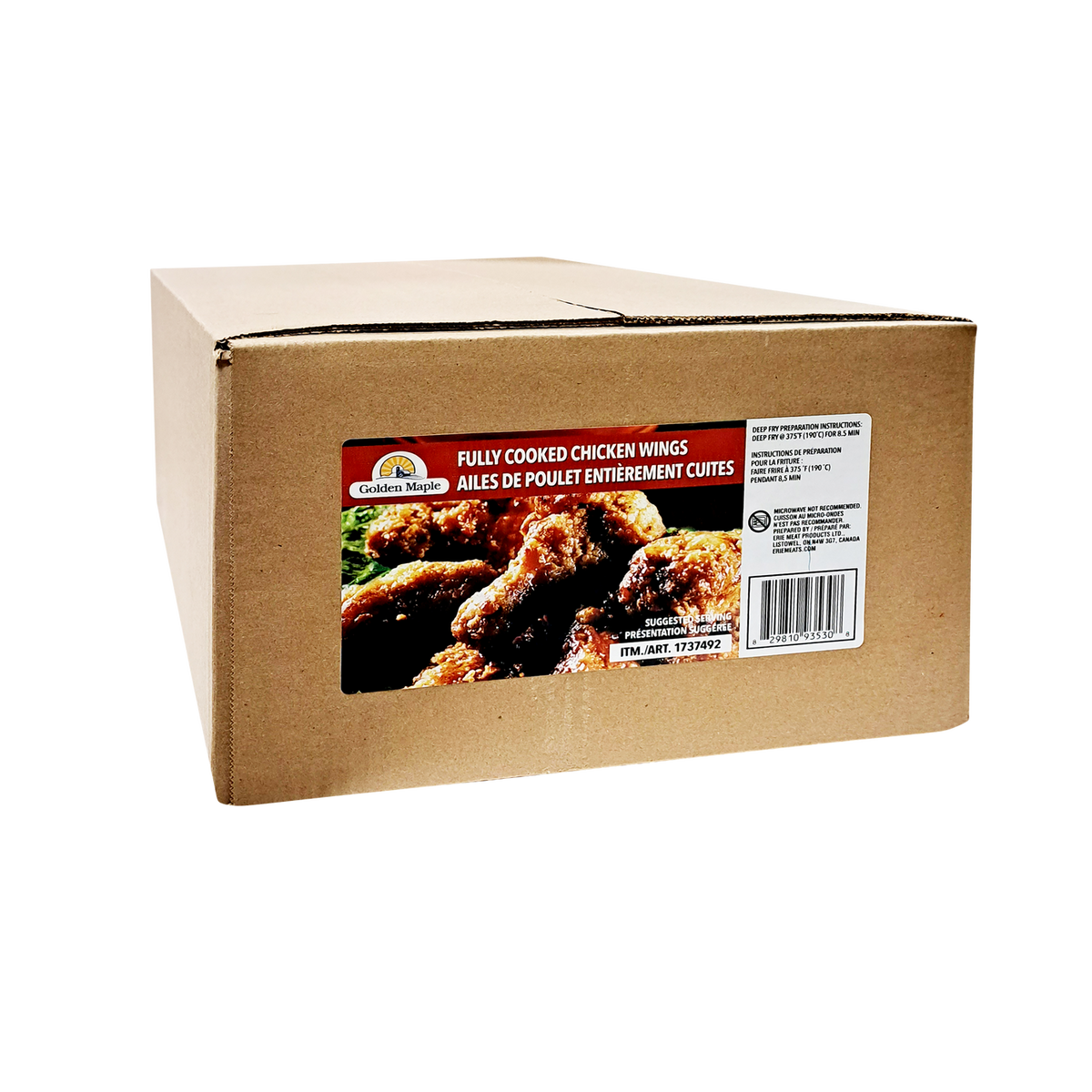 Golden Maple - Chicken Wings - Uncooked - 10 Kg