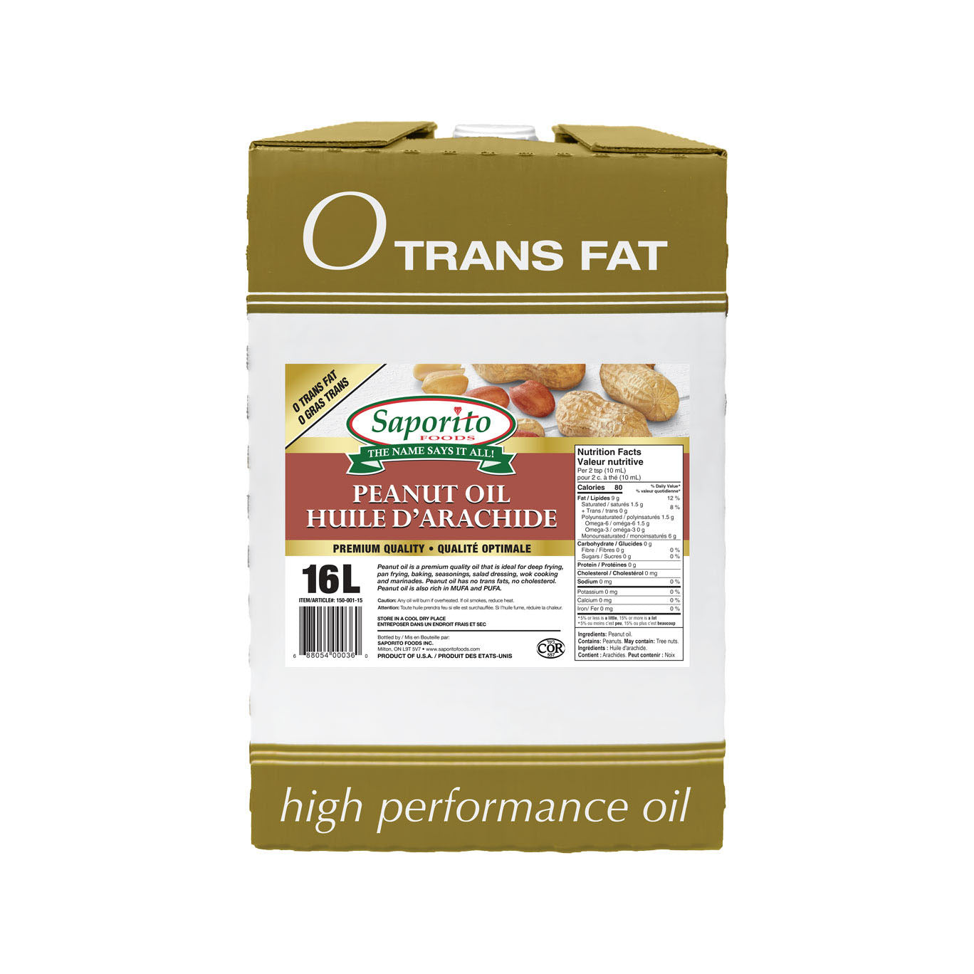 Saporito - Peanut Oil Box - 16L