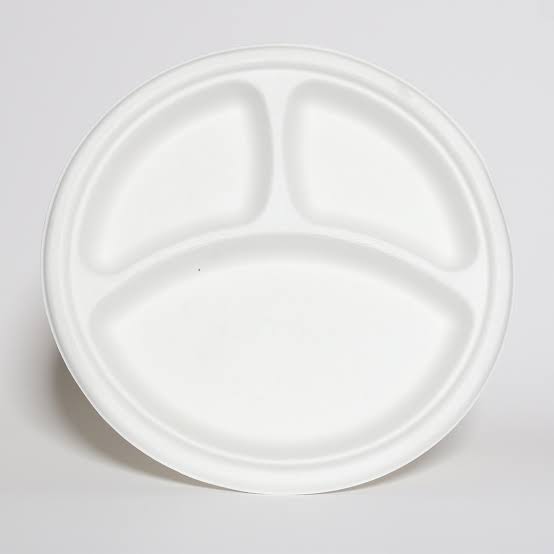 Ecomates/GreenVille - 10" Bagasse Paper Plate - 3 Comp