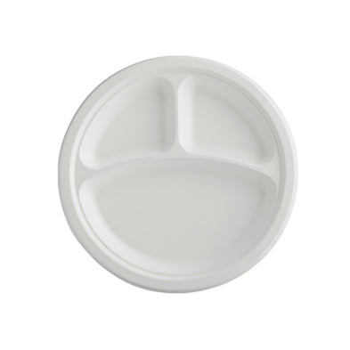 EcoGreen - 9" Bagasse Paper Plate - 3 Comp