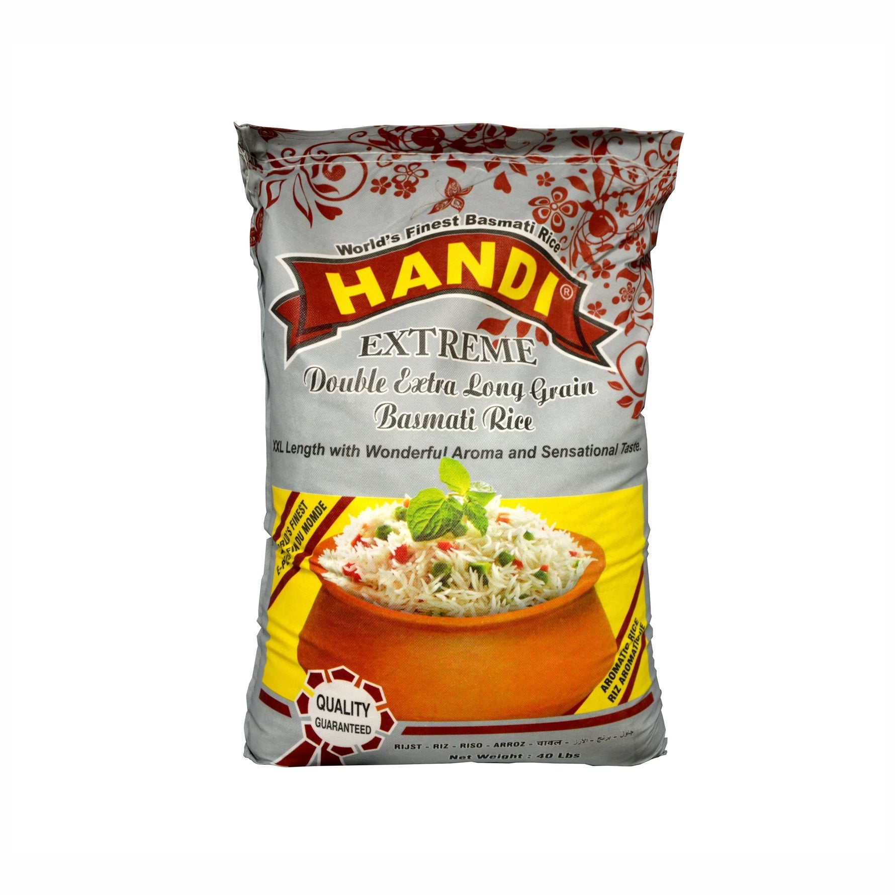 Handi - Double Extra Long Basmati Rice - 40Lb