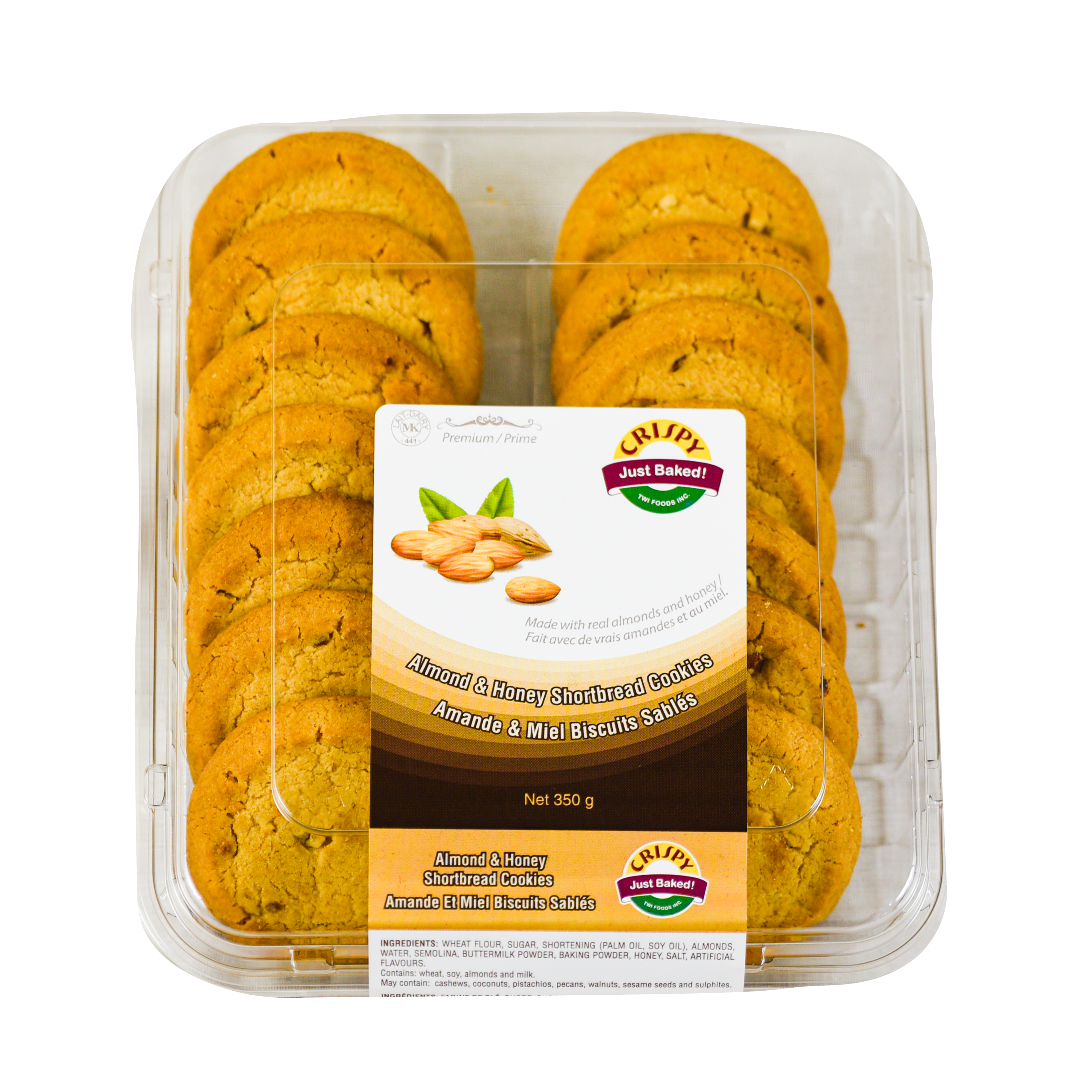 Crispy - Almond & Honey Shortbread Cookies - 350g
