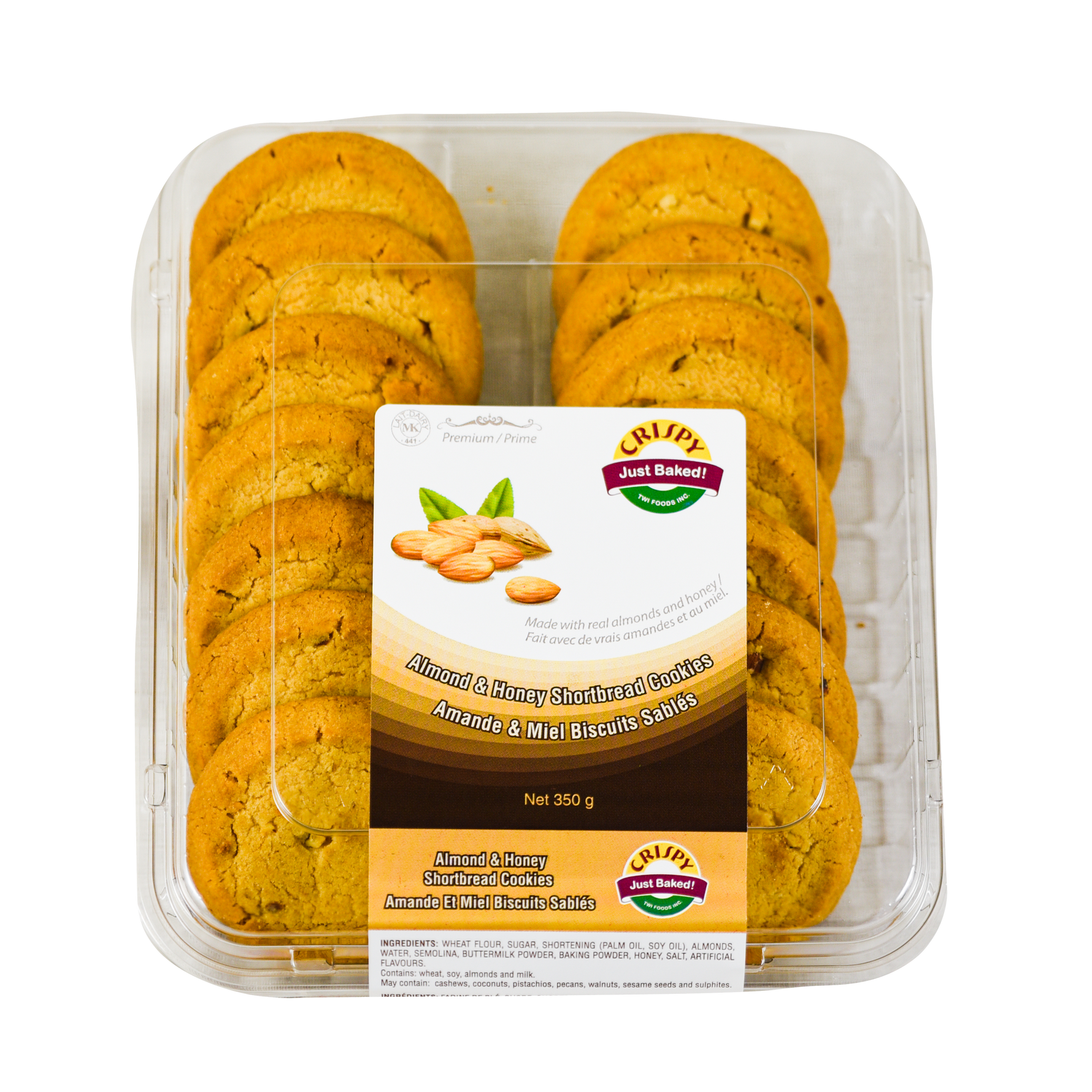 Crispy - Almond & Honey Shortbread Cookies - 350g