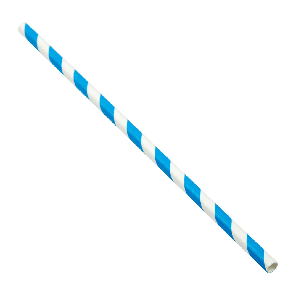 Straw Jumbo 7.75" Unwrapped Blue/White STNJMP1970706