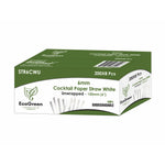 Ecogreen - 6" Cocktail Paper Straws - 6mm - Unwrapped - 200Ct