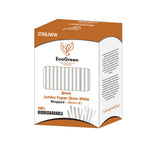 Ecogreen - 8" Jumbo Paper Straws - Wrapped - 200Ct