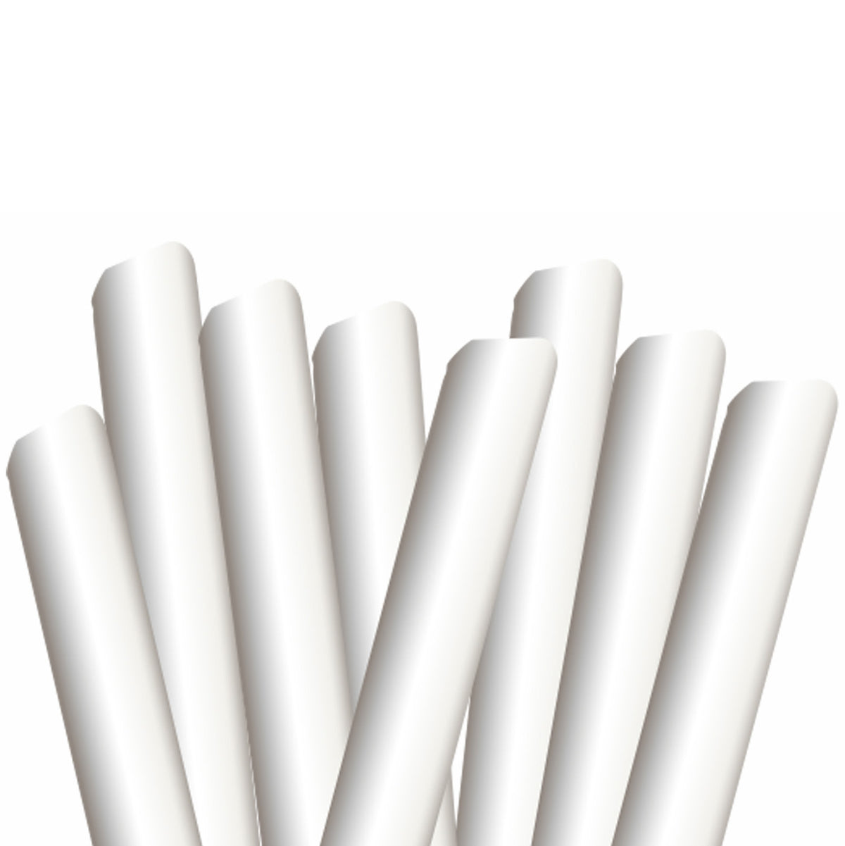 Ecogreen - 8" Jumbo Paper Straws - Unwrapped - 200Ct
