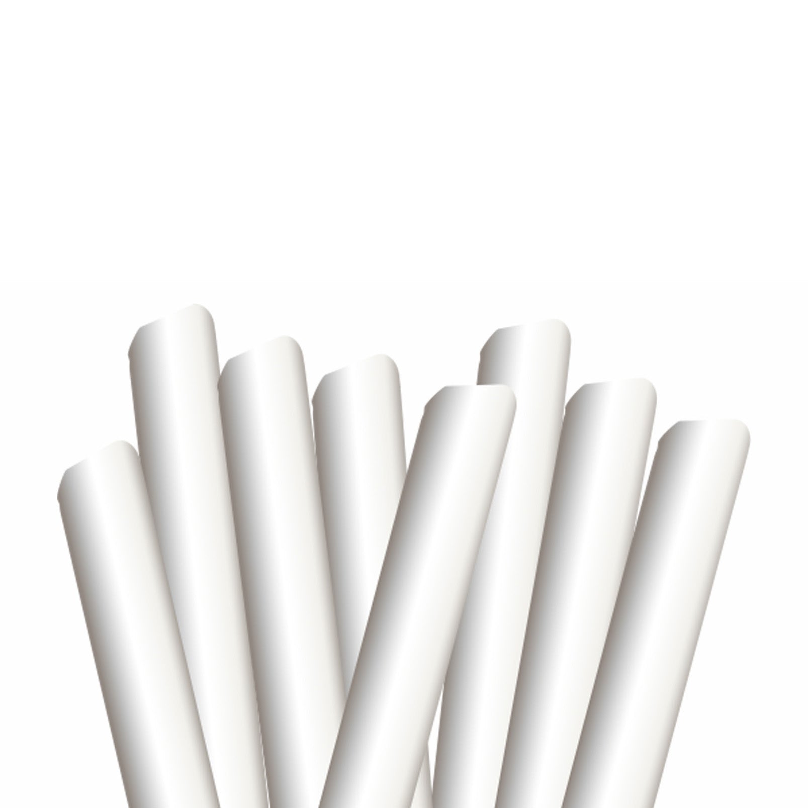 Ecogreen - 6" Cocktail Paper Straws - 8mm - Unwrapped - 200Ct