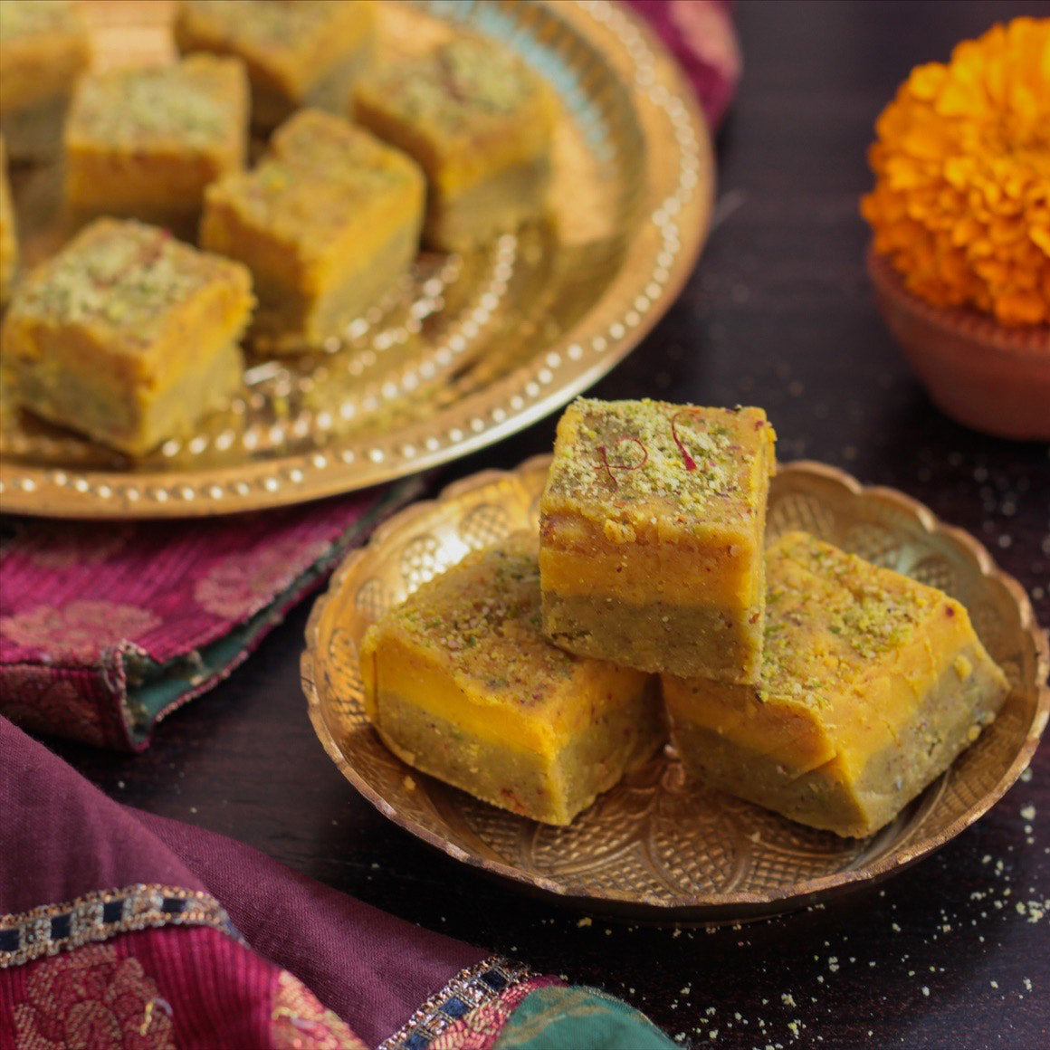 Saffron - Green Pista Barfi