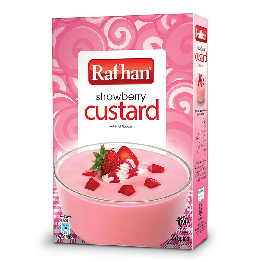 Rafhan Custard Powder Strawberry 275g - A2Z Cash N Carry