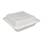 PPP - 8X8X3 - Bagasse Clamshell Container - 3 Comp